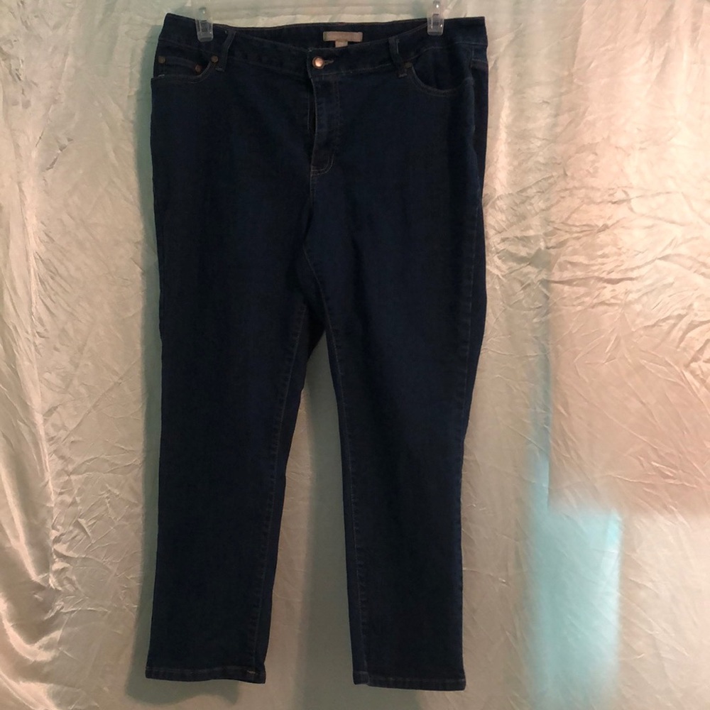 Woman Within skinny jeans.  Wear rolled up or straight